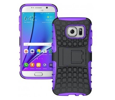 qMust Samsung Galaxy S7 Rugged Hybrid Case - Dual Protection - Purple