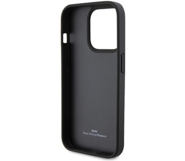 BMW Leather Blue Lines Back Case - iPhone 15 Pro (6.1") - Zwart Zwart