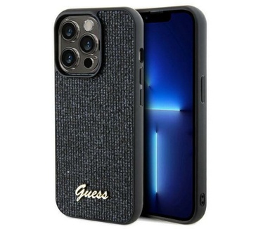 Guess Square Mirror Back Case - iPhone 14 Pro Max (6.7") - Zwart Zwart