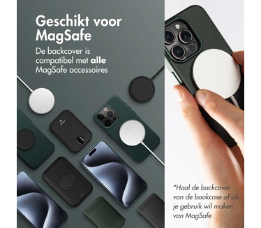 Accezz Leather Bookcase 2-in-1 met MagSafe