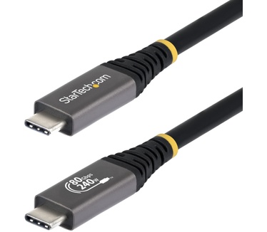Startech.com 1m USB4 Kabel, 80Gbps, USB-IF Gecertificeerde USB-C Kabel, 240W PD, 8K 120Hz/4K 240Hz, DP2.1, DP80, Thunderbolt 4 Compatibel, USB Type-C Kabel