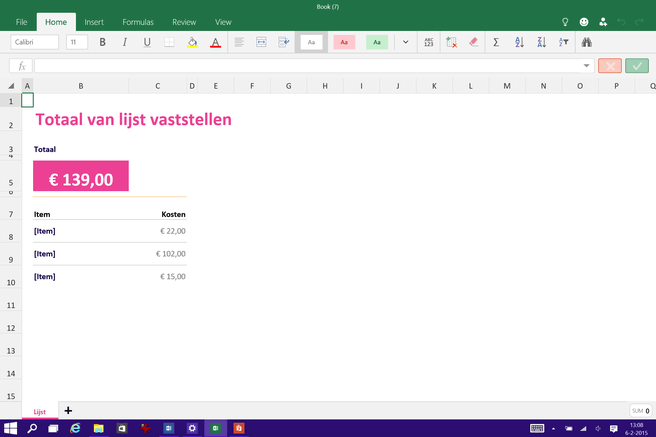 Excel for Windows 10