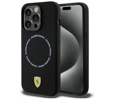Ferrari Silicone MagSafe Back Case iPhone 15 Pro Max (6.7") Zwart Zwart