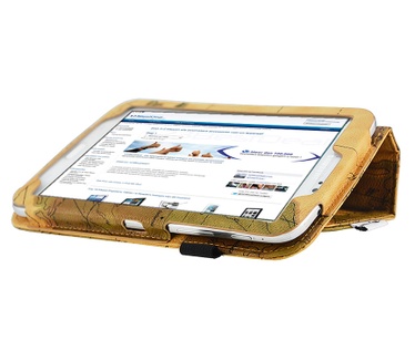 i12Cover Retro Case Samsung Galaxy Tab 3 7.0 Worldmap Design