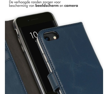 Selencia Echt Lederen Bookcase iPhone SE (2022 / 2020) / 8 / 7 / 6(s)