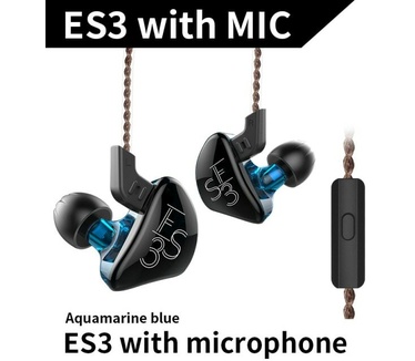 KZ Acoustics KZ ES3 – 1BA + 1DD, met microfoon (Blauw)