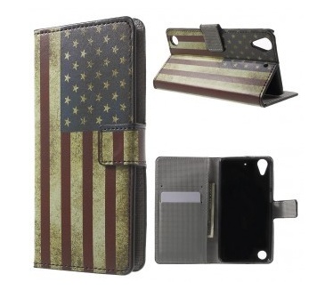 qMust HTC Desire 530 Wallet Case - hoesje met stand - USA