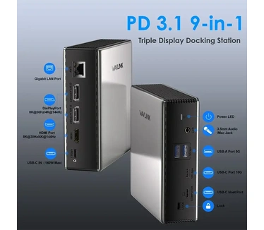 Wavlink 9-in-1 Triple Display Docking Station with PD 3.1 Charging