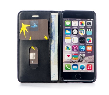 Azuri Wallet tasje voor iPhone 6/6S - Zwart