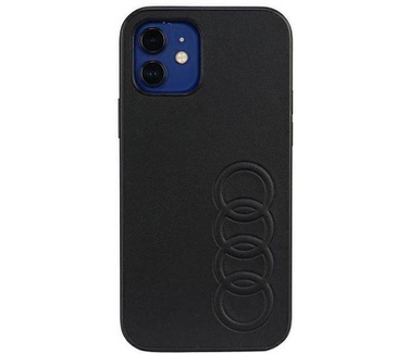 Audi Leather Back Case - Apple iPhone 12/12 Pro (6.1") - Zwart Zwart