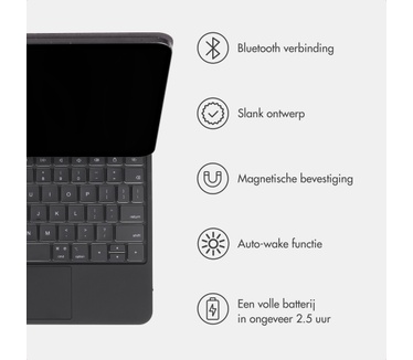 Accezz Magnetic Bluetooth Keyboard voor de Apple iPad 11 (2025) 11 inch A16 / iPad 10 (2022) 10.9 inch - QWERTY / NL - Zwart