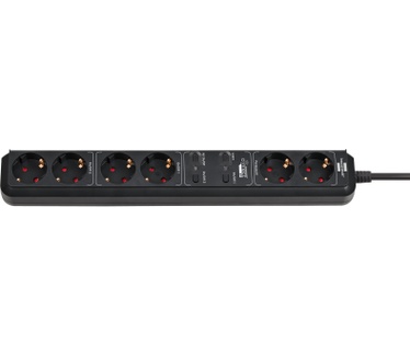 Brennenstuhl Eco-Line 1159760936 6-voudige WIFI stekkerdoos met spraakbesturing 1.5m zwart