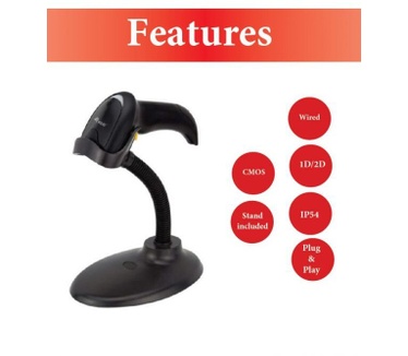 Equip 351021 USB 2D Barcode Scanner, met stand