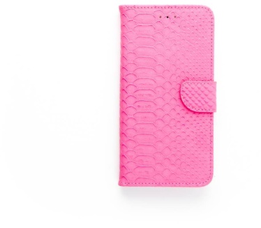 Schubben design Lederen Bookcase hoesje voor de Apple iPhone 8 Plus - Lichtroze (Apple iPhone 8 Plus) Roze
