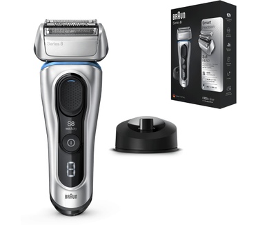 Braun Series 8 8350s Volgende Generatie Elektrisch Scheerapparaat, Oplaadstandaard, Etui, Zilver