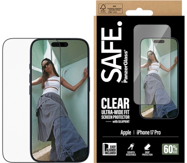 PanzerGlass SAFE. by PanzerGlass® Screen Protector w. Black Frame iPhone 17 Pro | Ultra-Wide Fit w. EasyAligner