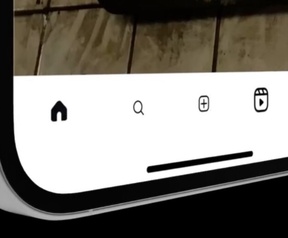 Balk met tabbladen Instagram in app