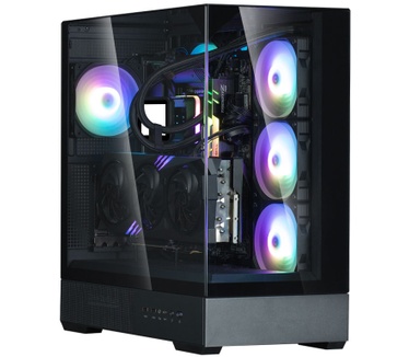 Zalman P40 Prism Black, ATX Mid-Tower PC Case, Three Sided Tempered glass panels,