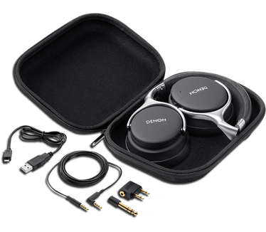 Denon HiFi AH-GC20 bluethooth hoofdtelefoon (Aluminium, Zilver, Zwart)