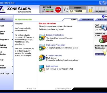 ZoneAlarm 7.0 screenshot