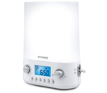 Ecomed WL50E, Alarma de Luz, intensidad de luz en 10 niveles, sonidos naturales, radio, alarma y función de repetición