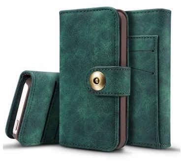 qMust Apple iPhone 5 / 5S/ SE 2 in 1 Wallet Case - Uitneembaar Back Cover - Groen