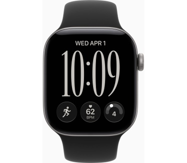 Apple Watch Watch Series 12 42mm 5G Zwart (Zwarte Rubberen Band M/L), Zwart (Zwart)