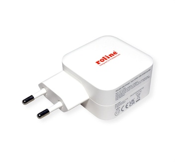 Roline USB Oplader met Eurostekker, 2 poorten (Type-A QC3.0, Type-C PD), 38W