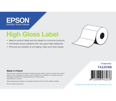 Epson High Gloss Label - Continuous Roll: 102mm x 33m