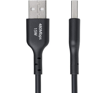 Startech.com 15cm USB-A naar USB-C Laadkabel, USB-A naar USB Type-C Oplaadkabel, Opladen & Synchroniseren, Fast Charge 3A, USB 2.0 Datakabel, TPE Mantel, Zwart