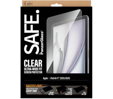 PanzerGlass SAFE. by PanzerGlass® Screen Protector iPad Air 11" (2024-2026) | Ultra-Wide Fit w. Fastfit tool