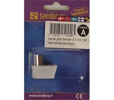 Sandberg Aerial Connector F 9.5mm (90ø)