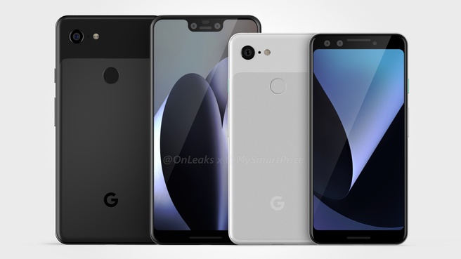 Renders van Pixel 3 en Pixel 3 XL
