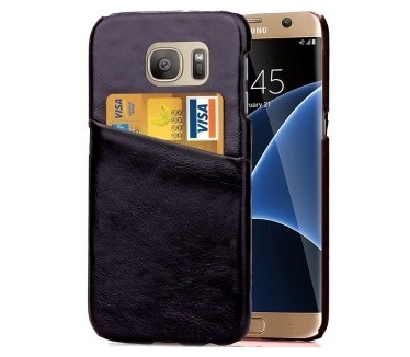 qMust Samsung Galaxy S7 edge Lederen Backcover - Black