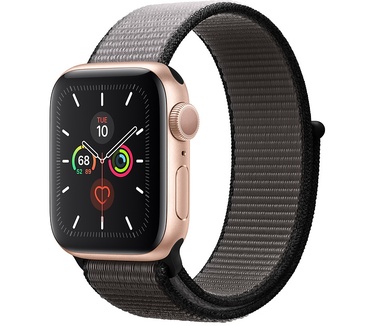 Apple Watch Series 5 (40mm) aluminium, geweven sportbandje Goud (Grijs)