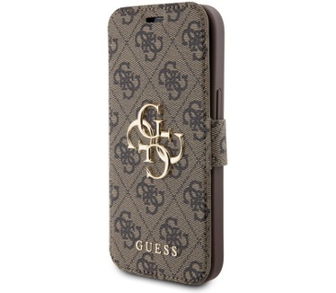 Guess 4G Metal Logo Book Case - Apple iPhone 15 (6.1") - Bruin Bruin