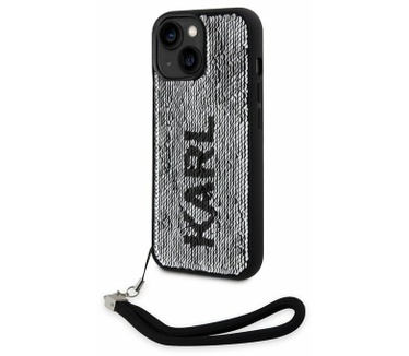 Karl Lagerfeld Reversible Sequins Back Case - iPhone 13 - Zwart Zwart