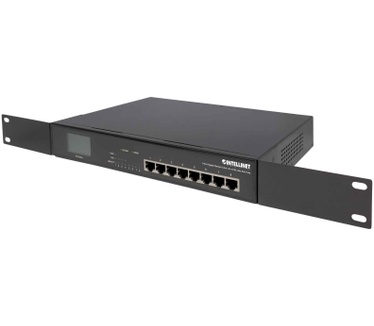 Intellinet 8-Port Gigabit Ethernet Switch with 4 Ultra PoE Ports and LCD Screen, 8 x 10/100/1000 ports, 4 x IEEE 802.3bt Power over Ethernet (Ultra PoE) Ports, LCD Display, 140 W, Desktop, 19" Rackmount (Euro 2-pin plug)