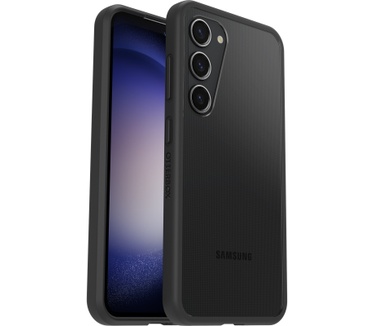 Otterbox OtterBox React-hoesje voor Galaxy S23, schokbestendig, valbestendig, ultradun, beschermende, getest volgens militaire standaard, Antimicrobieel, Black Crystal
