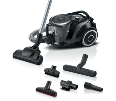 Bosch Serie | 6 Hausgeräte BGC41XSIL, zakloze stofzuiger serie 6, zwart, 700 W, 68 decibel