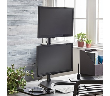 Tripp-Lite Dual Vertical Flat-Screen Desk Stand / Clamp Mount for 15 to 27 Flat-Screen Displays