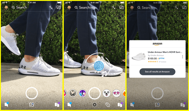 Snapchat Amazon visual search