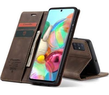 Caseme Samsung Galaxy A71 Retro Wallet Case - Coffee