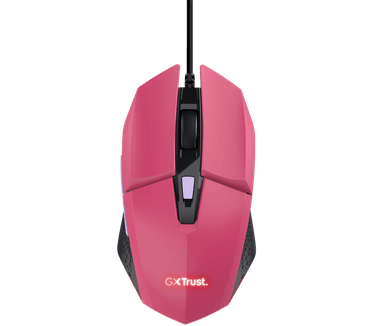 Trust Trust Gaming GXT 109P Felox Gaming Muis met 6 Programmeerbare Knoppen, Ledverlichting, Geïntegreerde Software, 200-6400 DPI, 150 cm USB Kabel, Wired Gaming Mouse voor PC/Laptop - Roze