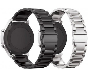 qMust 2 set Metalen armband voor Samsung Gear S3 Frontier / S3 Classic - Zwart en Zilver