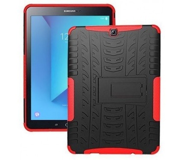 qMust Samsung galaxy Tab S3 9.7 Rugged Hybrid Case - Dual Protection - Rood