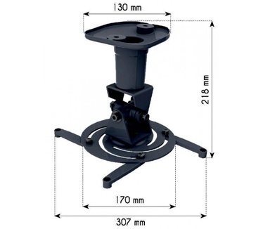 Techly Universal Ceiling Bracket for Projector, Black ICA-PM 100BK