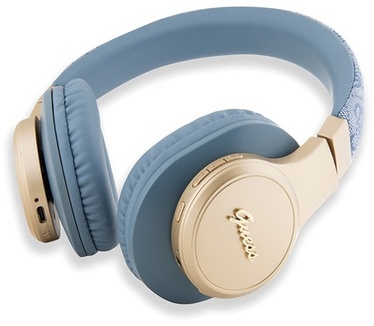 Guess 4G Script Logo Bluetooth Stereo Over-Ear Koptelefoon Blauw (Blauw)