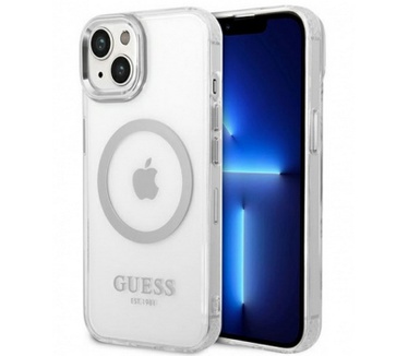 Guess Translucent MagSafe Back Case - iPhone 14 (6.1") - Zilver Zilver