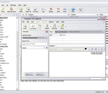 Mozilla Thunderbird 2.0.0.0 screenshot (resized)